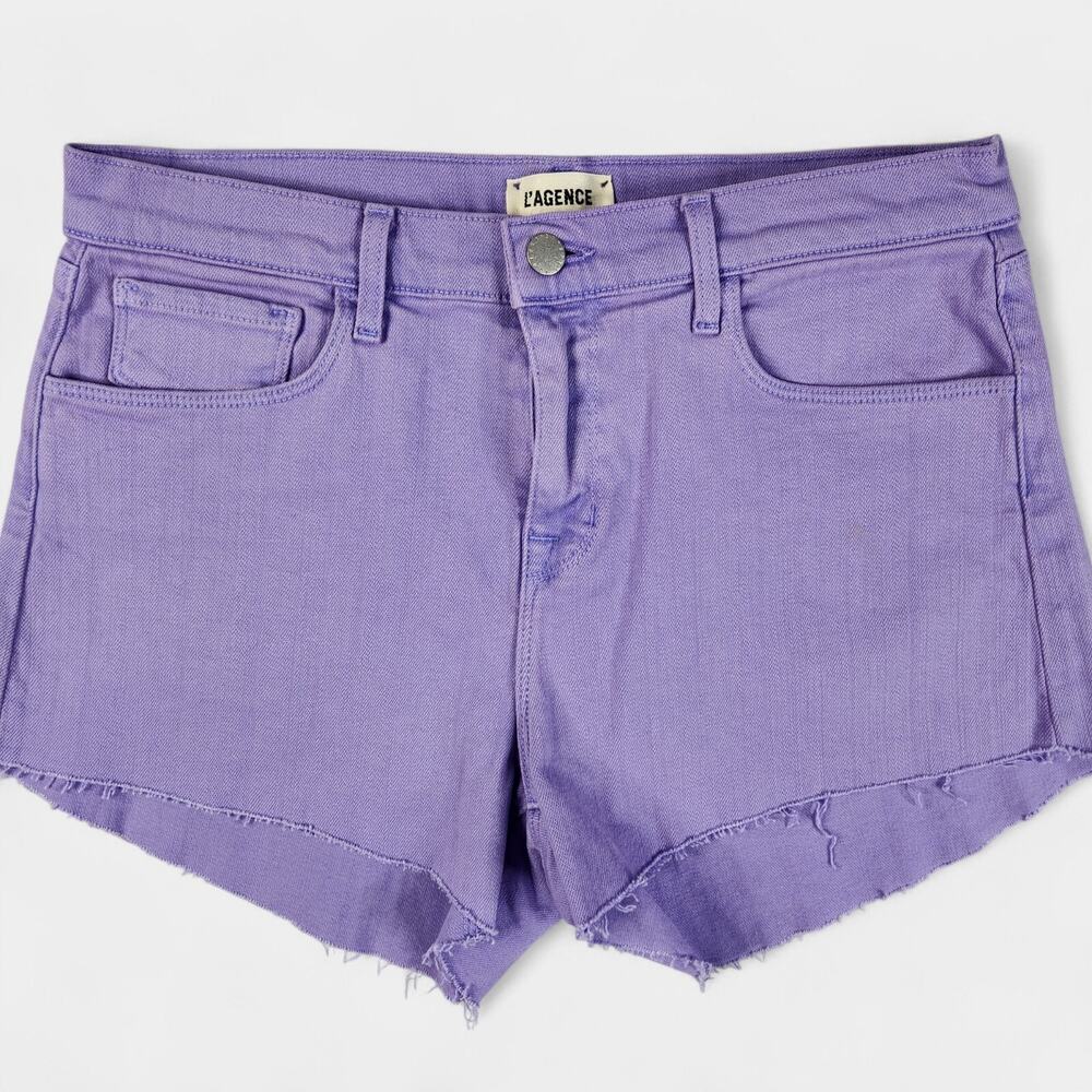L'AGENCE Denim Shorts Women's 29 Lavender Audrey Mid-Rise 2618KB0